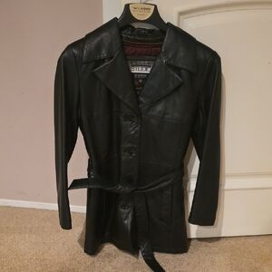 Wilson Women's Black Leather Belted Jacket